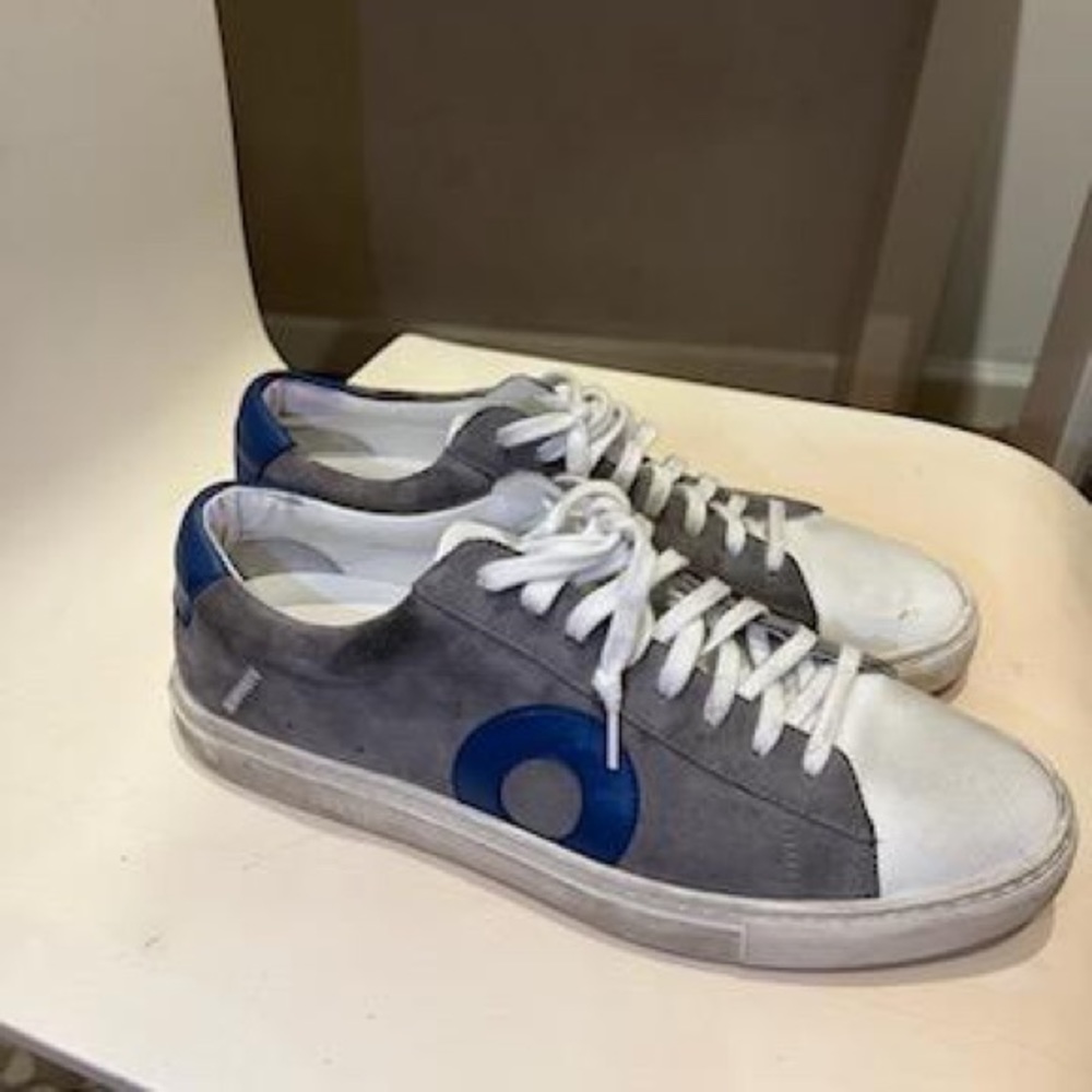 Oliver Cabell | Low 1 Wallaby Sneaker in Gray/Blue/White